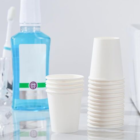 300 Pack 5 oz Paper Cups, White Paper Disposable Cups, Small Bathroom Mouthwash Cups, Hot/Cold Drinking Cups for Bathroom, Home, Party, Office, Picnic, Travel in Saudi Arabia