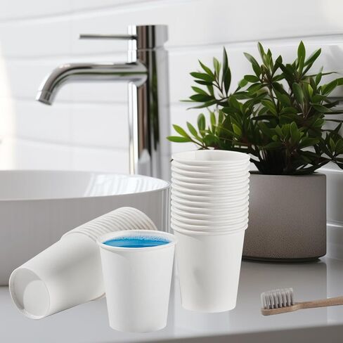 300 Pack 5 oz Paper Cups, White Paper Disposable Cups, Small Bathroom Mouthwash Cups, Hot/Cold Drinking Cups for Bathroom, Home, Party, Office, Picnic, Travel in Saudi Arabia
