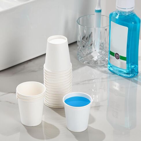 300 Pack 5 oz Paper Cups, White Paper Disposable Cups, Small Bathroom Mouthwash Cups, Hot/Cold Drinking Cups for Bathroom, Home, Party, Office, Picnic, Travel in Saudi Arabia