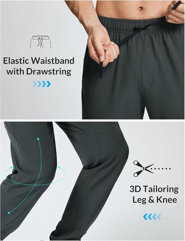 BALEAF Men's Hiking Pants Lightweight Quick Dry Water Resistant Elastic Waist Cargo Pants with Zip Pockets for Outdoor in Saudi Arabia