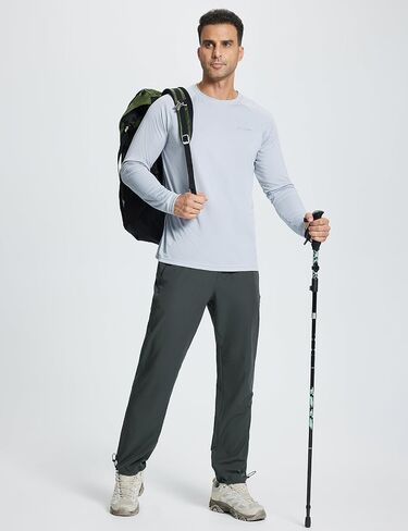 BALEAF Men's Hiking Pants Lightweight Quick Dry Water Resistant Elastic Waist Cargo Pants with Zip Pockets for Outdoor in Saudi Arabia
