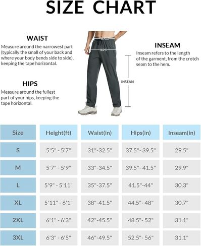 BALEAF Men's Hiking Pants Lightweight Quick Dry Water Resistant Elastic Waist Cargo Pants with Zip Pockets for Outdoor in Saudi Arabia