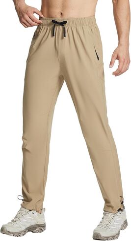 BALEAF Men's Hiking Pants Lightweight Quick Dry Water Resistant Elastic Waist Cargo Pants with Zip Pockets for Outdoor in Saudi Arabia
