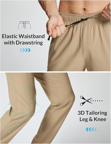 BALEAF Men's Hiking Pants Lightweight Quick Dry Water Resistant Elastic Waist Cargo Pants with Zip Pockets for Outdoor in Saudi Arabia