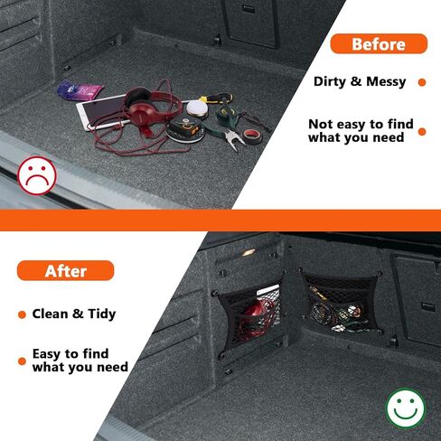 3-Layer Stretchable Small Cargo Net Pocket Storage Mesh Net Elastic Automotive Cargo Nets Storage Pouch for Pickup Truck Car Boats RV with 12 Mounting Screws and Hooks, 18 x 9.8 Inches in Saudi Arabia