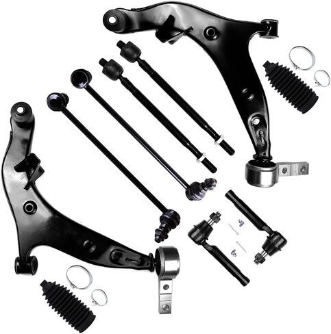 SCITOO 10-PC SET طقم تعليق لـ 2004-2009 لنيسان كويست ذراع التحكم السفلي الأمامي ومفاصل كروية داخلية خارجية لقضيب الربط وشريط نهاية وصلة التوجيه in Saudi Arabia