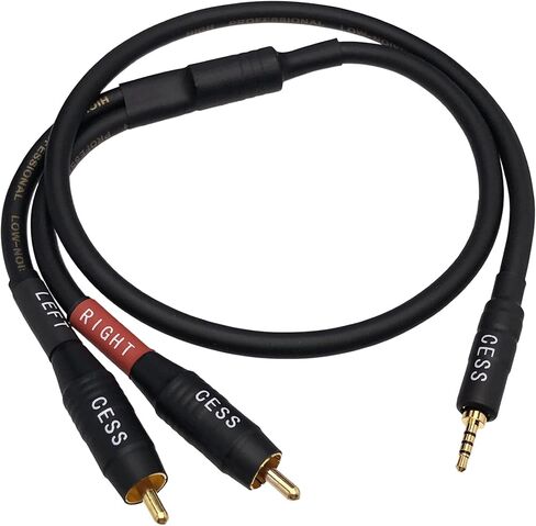 CESS-261 كابل توصيل منخفض الضوضاء 2.5 ملم إلى RCA لمشغل الموسيقى DAC ومكبر الصوت in Kuwait