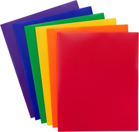 Smead Poly Two-Pocket Folder, Letter Size, Assorted Primary Colors, 6 per Pack (87760) in Saudi Arabia