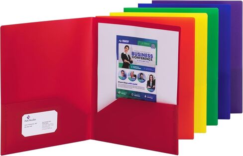 Smead Poly Two-Pocket Folder, Letter Size, Assorted Primary Colors, 6 per Pack (87760) in Saudi Arabia