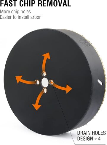 BINOTA M42 Bi-Metal Hole Saw, 162mm-6-3/8", for Metal, Wood, Plywood, PVC, Gypsum, Composite, Stainless Steel Plate in Saudi Arabia