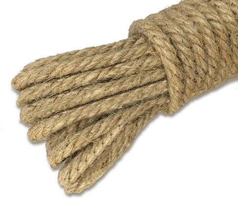 KINGLAKE Natural Jute Rope 5mm Thick 66 Feet Long Strong Twine Rope 3 Ply Hemp Rope Cord for Arts Crafts DIY Decoration Gift Wrapping in Saudi Arabia
