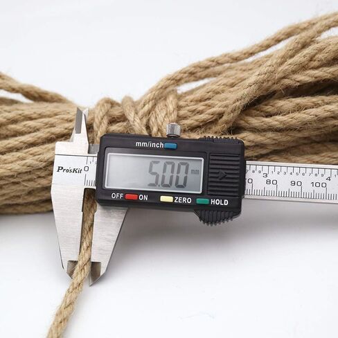 KINGLAKE Natural Jute Rope 5mm Thick 66 Feet Long Strong Twine Rope 3 Ply Hemp Rope Cord for Arts Crafts DIY Decoration Gift Wrapping in Saudi Arabia