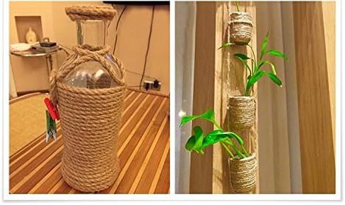 KINGLAKE Natural Jute Rope 5mm Thick 66 Feet Long Strong Twine Rope 3 Ply Hemp Rope Cord for Arts Crafts DIY Decoration Gift Wrapping in Saudi Arabia