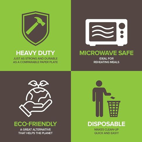 Stock Your Home 100% Compostable Plates 9 Inch (100 Count) Large Heavy Duty Biodegradable Paper Plate for Dinner, Eco-Friendly Recyclable Disposable Sustainable, Natural Bagasse in Kuwait