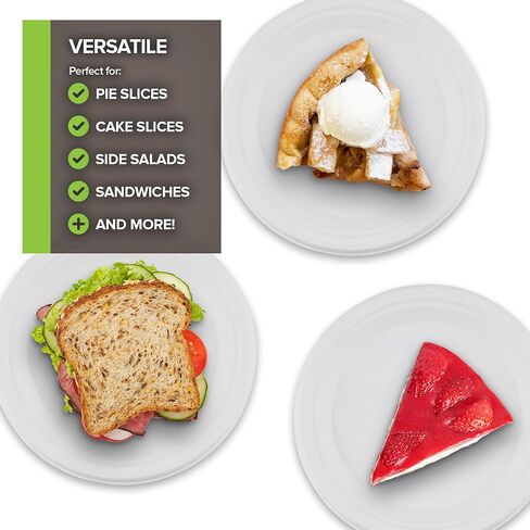 Stock Your Home 100% Compostable Plates 9 Inch (100 Count) Large Heavy Duty Biodegradable Paper Plate for Dinner, Eco-Friendly Recyclable Disposable Sustainable, Natural Bagasse in Kuwait