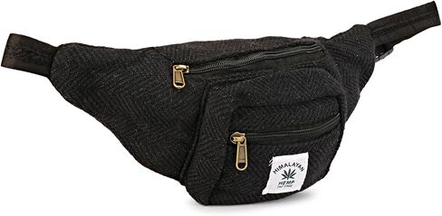Hemp Fanny Pack & Hemp Waist Belt for Men & Women (Black) in Saudi Arabia