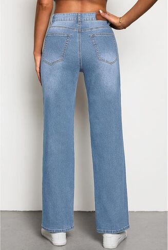 luvamia High Waisted Jeans for Women Trendy Baggy Straight Leg Stretchy Denim Jeans Work Trousers Pants 90s Loose Fit in Saudi Arabia