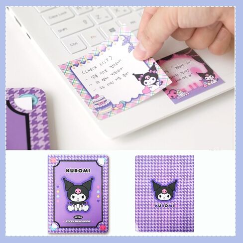 دفتر ملاحظات Kawaii، مجموعة ملاحظات لاصقة أرجوانية مقاس 6.3 * 8.26 بوصة، ملاحظات لاصقة على شكل حيوانات، لوازم ثابتة لطيفة مناسبة للمدرسة المكتبية in Kuwait