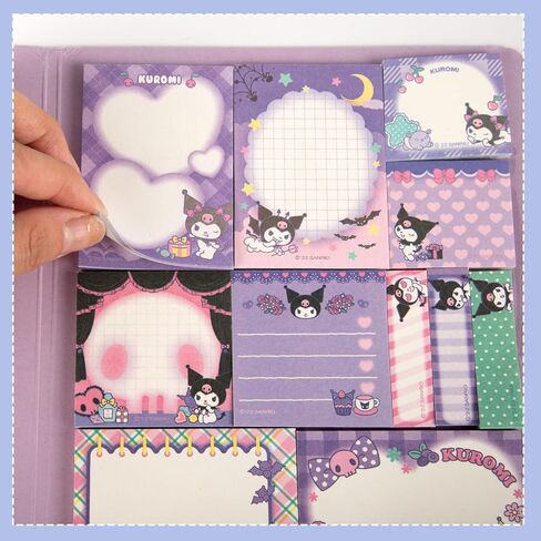 دفتر ملاحظات Kawaii، مجموعة ملاحظات لاصقة أرجوانية مقاس 6.3 * 8.26 بوصة، ملاحظات لاصقة على شكل حيوانات، لوازم ثابتة لطيفة مناسبة للمدرسة المكتبية in Kuwait