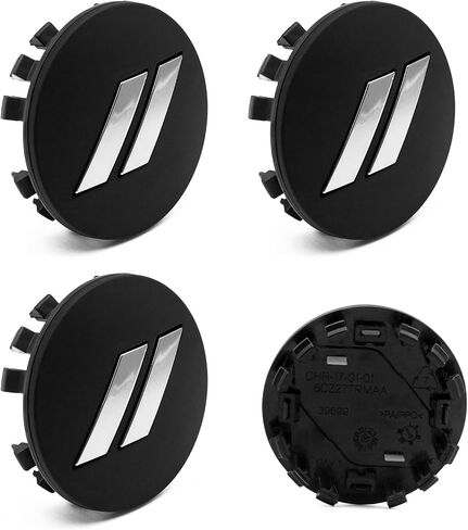 4X Car Hubcaps 64mm 2.5 Inch Slashes // Wheel Hub Center Caps Fit for Challenger Charger Durango 2017-2022 Car with 20 Inch Wheels 6CZ27DX8AA 6CZ27RM8AA (All Glossy Black) in Saudi Arabia
