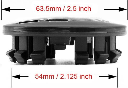 4X Car Hubcaps 64mm 2.5 Inch Slashes // Wheel Hub Center Caps Fit for Challenger Charger Durango 2017-2022 Car with 20 Inch Wheels 6CZ27DX8AA 6CZ27RM8AA (All Glossy Black) in Saudi Arabia