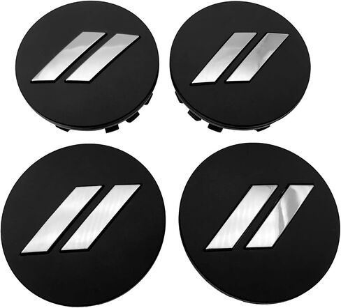 4X Car Hubcaps 64mm 2.5 Inch Slashes // Wheel Hub Center Caps Fit for Challenger Charger Durango 2017-2022 Car with 20 Inch Wheels 6CZ27DX8AA 6CZ27RM8AA (All Glossy Black) in Saudi Arabia