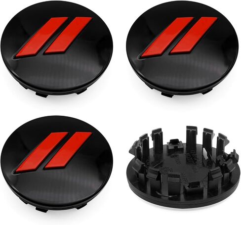 4X Car Hubcaps 64mm 2.5 Inch Slashes // Wheel Hub Center Caps Fit for Challenger Charger Durango 2017-2022 Car with 20 Inch Wheels 6CZ27DX8AA 6CZ27RM8AA (All Glossy Black) in Saudi Arabia