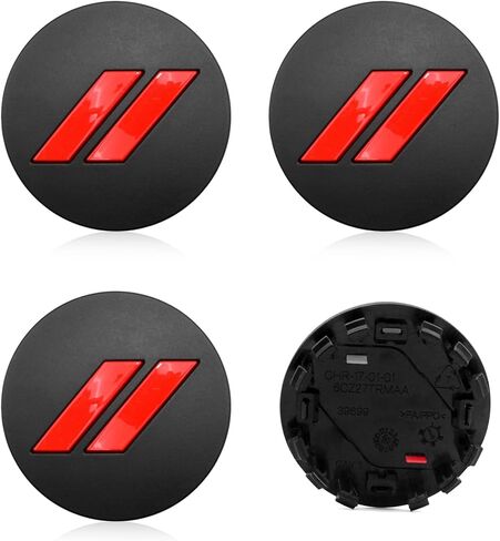 4X Car Hubcaps 64mm 2.5 Inch Slashes // Wheel Hub Center Caps Fit for Challenger Charger Durango 2017-2022 Car with 20 Inch Wheels 6CZ27DX8AA 6CZ27RM8AA (All Glossy Black) in Saudi Arabia