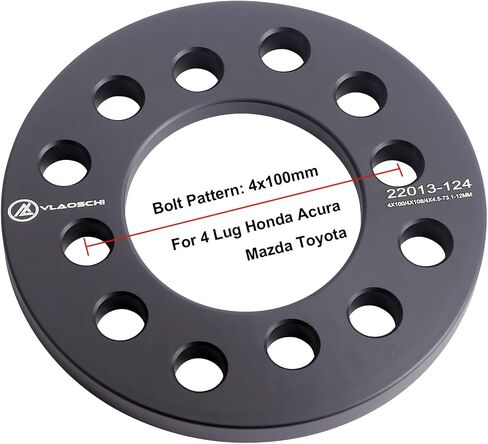 VLAOSCHI Black Forged 4x100 4x108 4x114.3 4x4.5 Universal Wheel Spacers 1/2 Inch (12mm) Compatible with Honda-Acura-Mitsubishi 4 Lug for Accord Civic Prelude Legend Integra Galant Mirage - Set of 2 in Kuwait