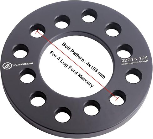 VLAOSCHI Black Forged 4x100 4x108 4x114.3 4x4.5 Universal Wheel Spacers 1/2 Inch (12mm) Compatible with Honda-Acura-Mitsubishi 4 Lug for Accord Civic Prelude Legend Integra Galant Mirage - Set of 2 in Kuwait