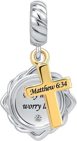 خرز ديني مطلي بالذهب من الكتاب المقدس المسيحي للحفاظ على الإيمان للنساء والبنات والأم والأخت in Kuwait