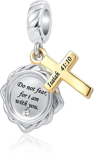Religious Gold Plated Cross Bible Christian Keep Faith Charms Beads for Women Girl Mom Sister Bracelets in Saudi Arabia