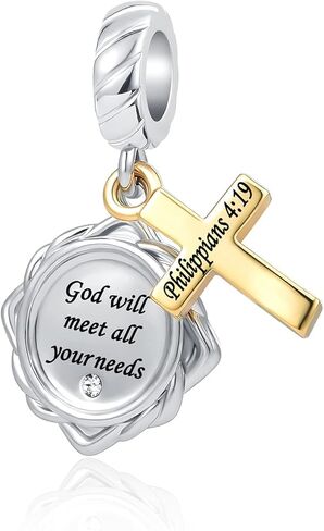 Religious Gold Plated Cross Bible Christian Keep Faith Charms Beads for Women Girl Mom Sister Bracelets in Saudi Arabia