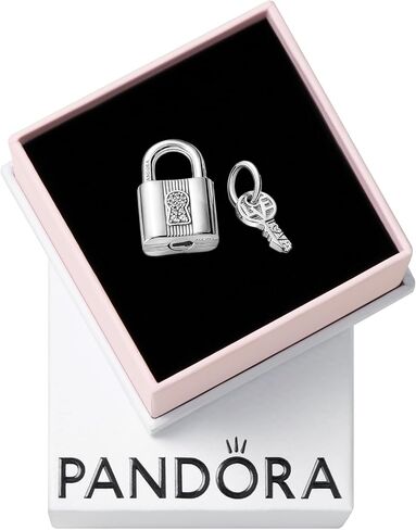 Pandora Padlock and Key Dangle Charm - Compatible Moments - Stunning Women's Jewelry - Made with Sterling Silver & Cubic Zirconia - With Gift Box in Saudi Arabia