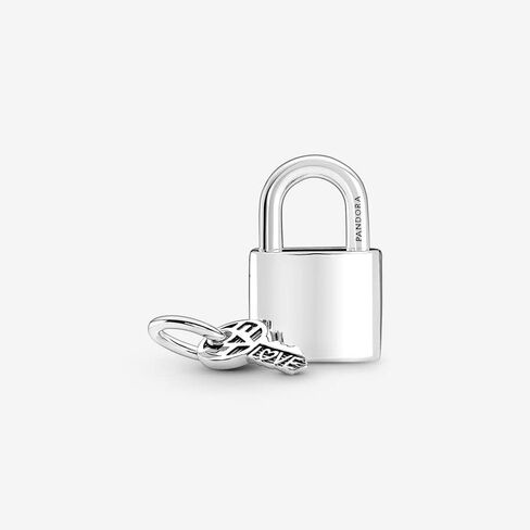 Pandora Padlock and Key Dangle Charm - Compatible Moments - Stunning Women's Jewelry - Made with Sterling Silver & Cubic Zirconia - With Gift Box in Saudi Arabia