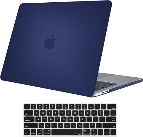ProCase for MacBook Pro 13 2019 2018 2017 2016 A2159 A1989 A1706 A1708, Hard Shell Case and Keyboard Cover for MacBook Pro 13 with/Without Touch Bar -Darkblue in Saudi Arabia