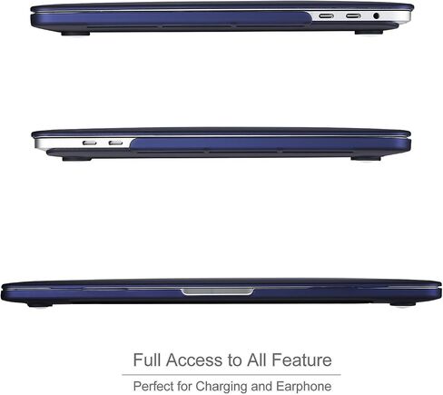 ProCase for MacBook Pro 13 2019 2018 2017 2016 A2159 A1989 A1706 A1708, Hard Shell Case and Keyboard Cover for MacBook Pro 13 with/Without Touch Bar -Darkblue in Saudi Arabia