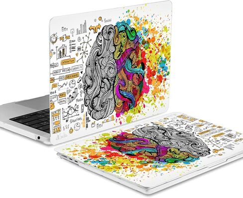 متوافق مع حافظة MacBook Air 13 بوصة 2017 2016 2015 2014 2013 2012 2011 2010 الإصدار A1466/A1369، حافظة بلاستيكية صلبة + غطاء لوحة مفاتيح + واقي شاشة - الدماغ الأيمن الأيسر 5 in Kuwait