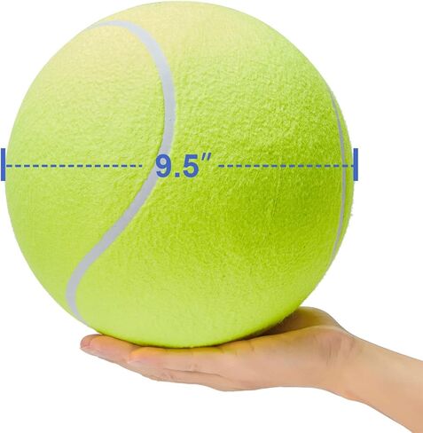 كرة تنس كبيرة مقاس 9.5 سم، كرات تنس عملاقة قابلة للنفخ، لعبة مضغ للحيوانات الأليفة للأطفال والكبار أو الحيوانات الأليفة in Kuwait