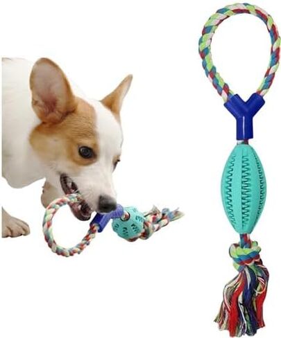 Rubber Ball Dog Toys for Interactive Treat with Tough Twisted Dispensing Enrichment for Boredom and Brain Stimulating Game,Convex Design Tug of War for Medium Dog (Not for aggressive chewers) in Saudi Arabia