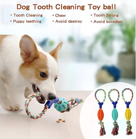 Rubber Ball Dog Toys for Interactive Treat with Tough Twisted Dispensing Enrichment for Boredom and Brain Stimulating Game,Convex Design Tug of War for Medium Dog (Not for aggressive chewers) in Saudi Arabia
