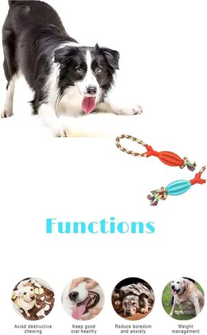 Rubber Ball Dog Toys for Interactive Treat with Tough Twisted Dispensing Enrichment for Boredom and Brain Stimulating Game,Convex Design Tug of War for Medium Dog (Not for aggressive chewers) in Saudi Arabia
