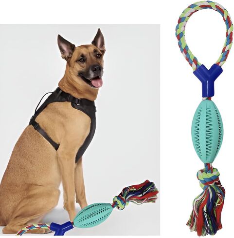 Rubber Ball Dog Toys for Interactive Treat with Tough Twisted Dispensing Enrichment for Boredom and Brain Stimulating Game,Convex Design Tug of War for Medium Dog (Not for aggressive chewers) in Saudi Arabia