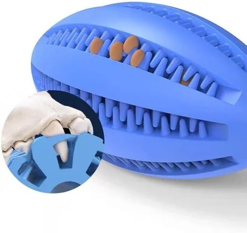 Rubber Ball Dog Toys for Interactive Treat with Tough Twisted Dispensing Enrichment for Boredom and Brain Stimulating Game,Convex Design Tug of War for Medium Dog (Not for aggressive chewers) in Saudi Arabia