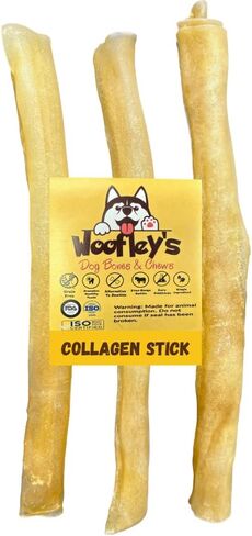 Woofley's 6 Inch Pure Collagen Sticks for Dogs (5 Count) - Collagen Chews for Dogs - Bully Stick Rawhide Alternative Dog Chews No Hide Bones for Medium & Large Dogs in Saudi Arabia