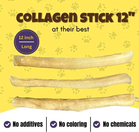 Woofley's 6 Inch Pure Collagen Sticks for Dogs (5 Count) - Collagen Chews for Dogs - Bully Stick Rawhide Alternative Dog Chews No Hide Bones for Medium & Large Dogs in Saudi Arabia