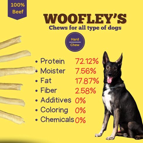 Woofley's 6 Inch Pure Collagen Sticks for Dogs (5 Count) - Collagen Chews for Dogs - Bully Stick Rawhide Alternative Dog Chews No Hide Bones for Medium & Large Dogs in Saudi Arabia