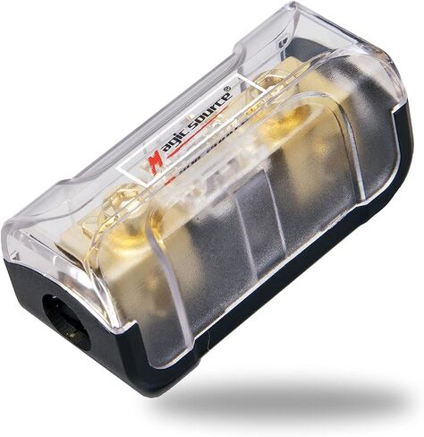 Magic source Mini ANL Fuse Holder Wire Inline Fuse 60 A,4/8 Gauge to 4/8 Ga Copper Gold-Plated Fuse Block for Car Audio (1 Way) in Saudi Arabia