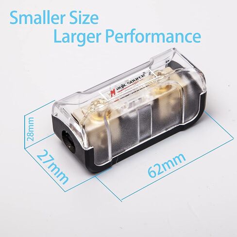 Magic source Mini ANL Fuse Holder Wire Inline Fuse 60 A,4/8 Gauge to 4/8 Ga Copper Gold-Plated Fuse Block for Car Audio (1 Way) in Saudi Arabia