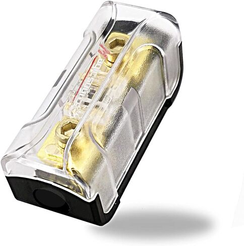 Magic source Mini ANL Fuse Holder Wire Inline Fuse 60 A,4/8 Gauge to 4/8 Ga Copper Gold-Plated Fuse Block for Car Audio (1 Way) in Saudi Arabia
